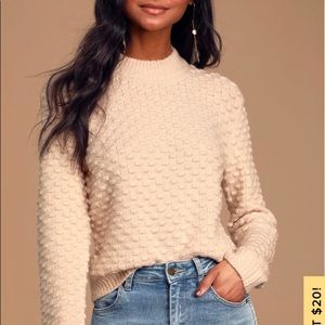 Textured mock neck sweater